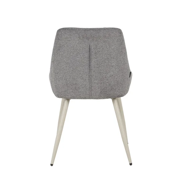 CADEIRA DE JANTAR ESTOFADA CINZENTA PÉS BEGE WESKA