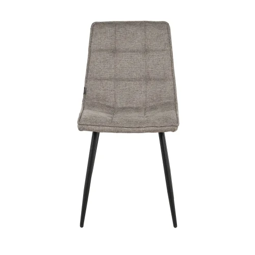 CADEIRA DE JANTAR ESTOFADA CASTANHA PÉS PRETOS TULUM