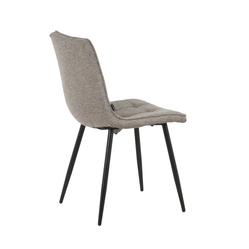 CADEIRA DE JANTAR ESTOFADA CASTANHA PÉS PRETOS TULUM