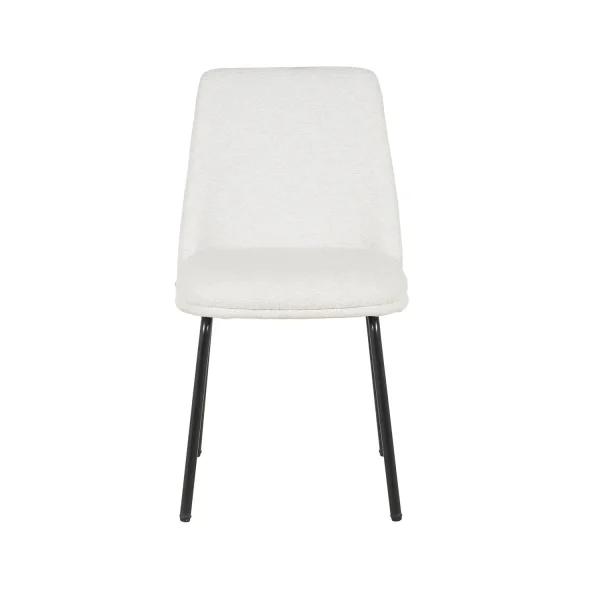 CADEIRA DE JANTAR ESTOFADA AREIA PÉS PRETOS LUSTRA