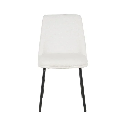 CADEIRA DE JANTAR ESTOFADA AREIA PÉS PRETOS LUSTRA