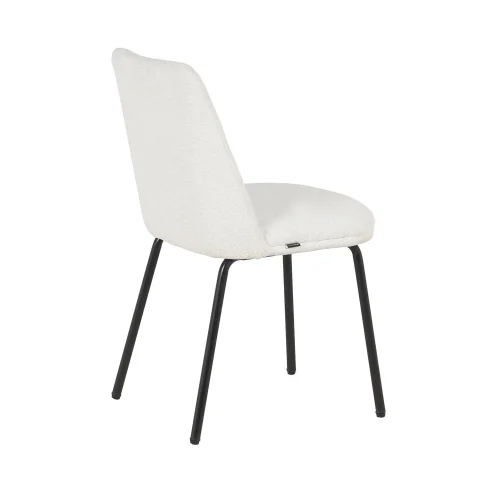 CADEIRA DE JANTAR ESTOFADA AREIA PÉS PRETOS LUSTRA