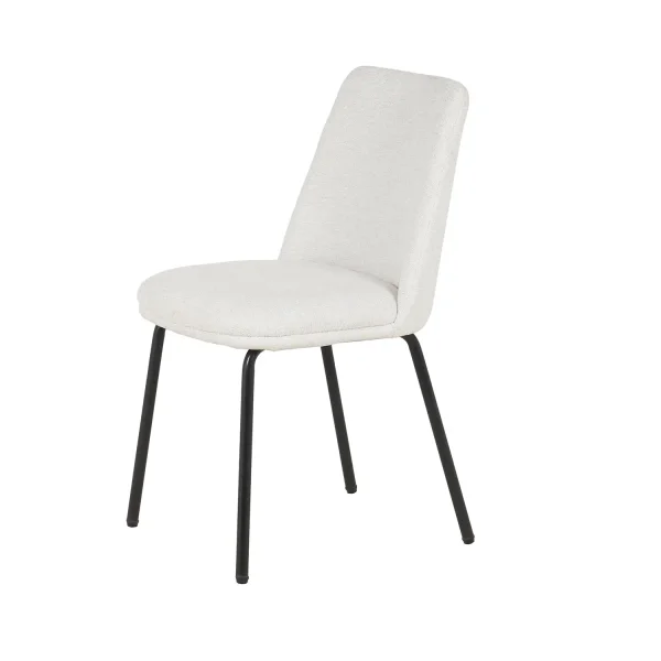 CADEIRA DE JANTAR ESTOFADA AREIA PÉS PRETOS LUSTRA