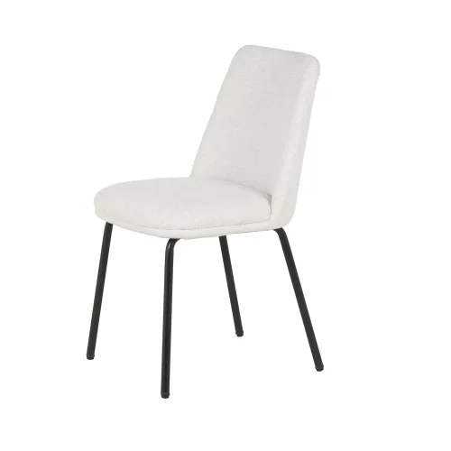 CADEIRA DE JANTAR ESTOFADA AREIA PÉS PRETOS LUSTRA