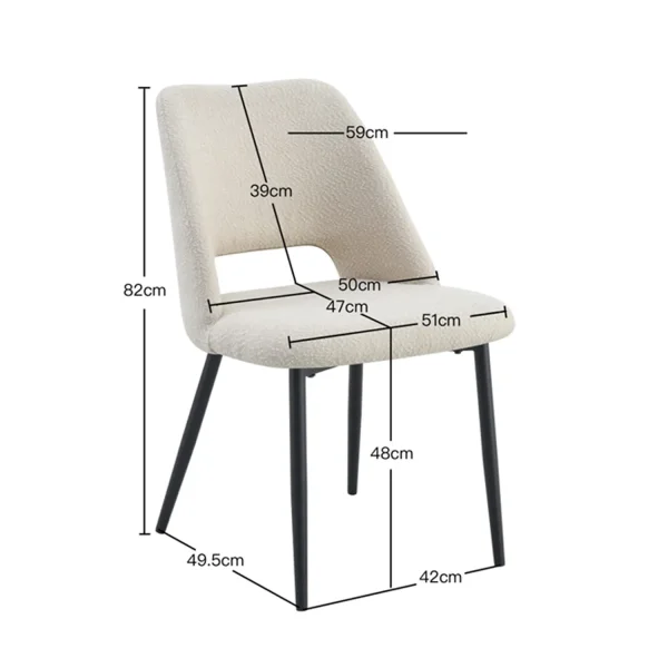 CADEIRA DE SALA DE JANTAR ESTOFADA BRANCA EBONY