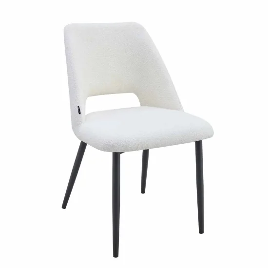 CADEIRA DE SALA DE JANTAR ESTOFADA BRANCA EBONY 2
