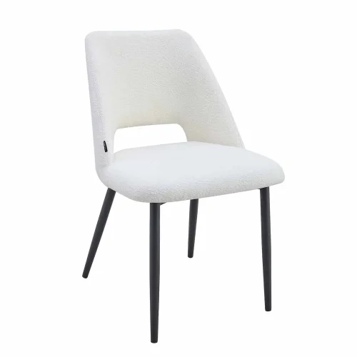 CADEIRA DE SALA DE JANTAR ESTOFADA BRANCA EBONY