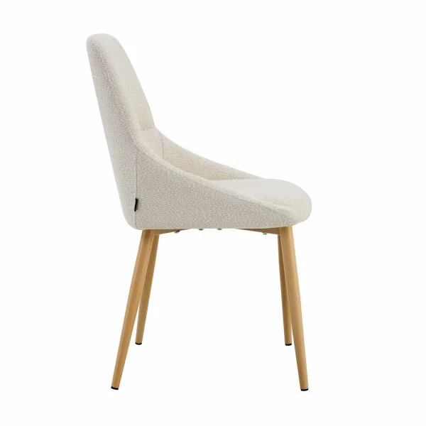 Cadeira de Sala de Jantar Adney Tecido Areia Pés Faia| Lúzete