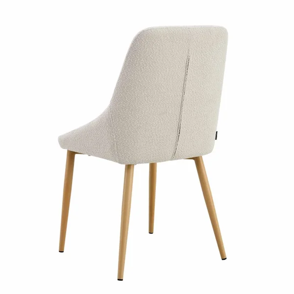 Cadeira de Sala de Jantar Adney Tecido Areia Pés Faia| Lúzete