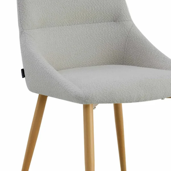 CADEIRA DE SALA DE JANTAR ADNEY TECIDO CINZA CLARO PÉS FAIA CADEIRA DE SALA DE JANTAR ADNEY TECIDO CINZA CLARO PÉS FAIA