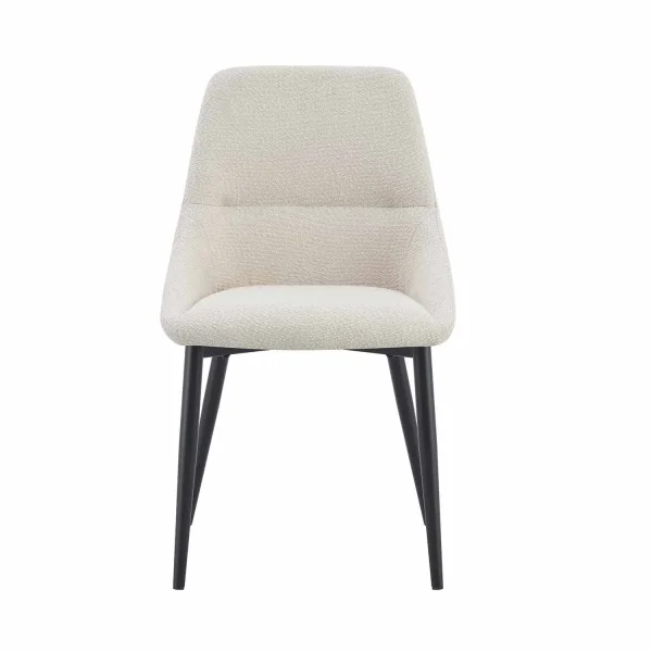 CADEIRA DE JANTAR ADNEY TECIDO AREIA PÉS PRETOS CADEIRA DE JANTAR ADNEY TECIDO AREIA PÉS PRETOS