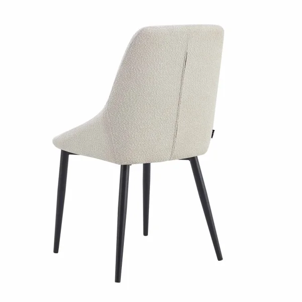 CADEIRA DE JANTAR ADNEY TECIDO AREIA PÉS PRETOS CADEIRA DE JANTAR ADNEY TECIDO AREIA PÉS PRETOS