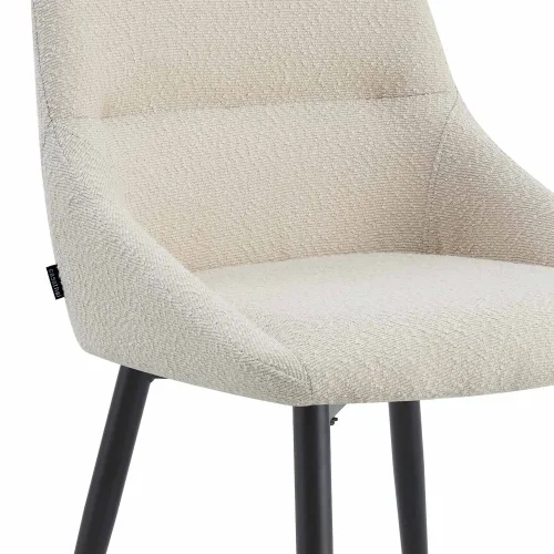 CADEIRA DE JANTAR ADNEY TECIDO AREIA PÉS PRETOS CADEIRA DE JANTAR ADNEY TECIDO AREIA PÉS PRETOS