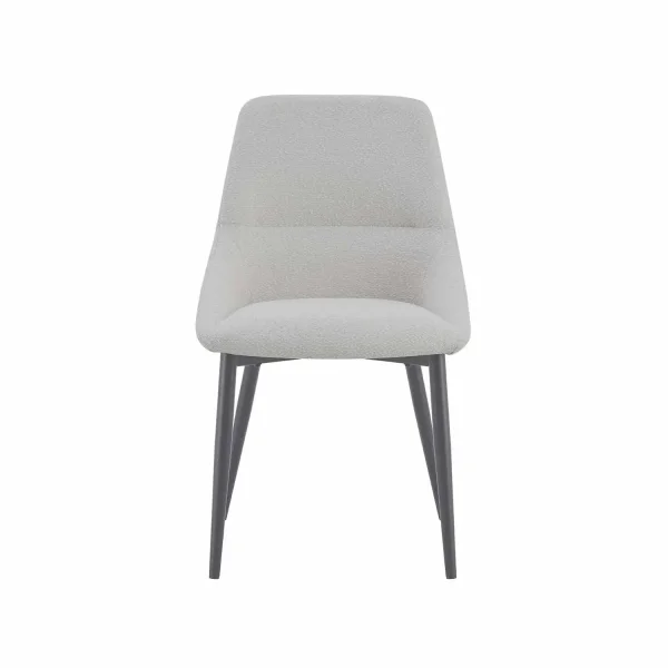 CADEIRA DE JANTAR ADNEY TECIDO CINZENTO PÉS PRETOS CADEIRA DE JANTAR ADNEY TECIDO CINZENTO PÉS PRETOS