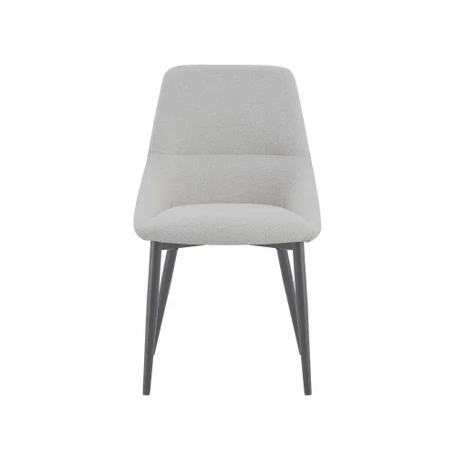 CADEIRA DE JANTAR ADNEY TECIDO CINZENTO PÉS PRETOS CADEIRA DE JANTAR ADNEY TECIDO CINZENTO PÉS PRETOS