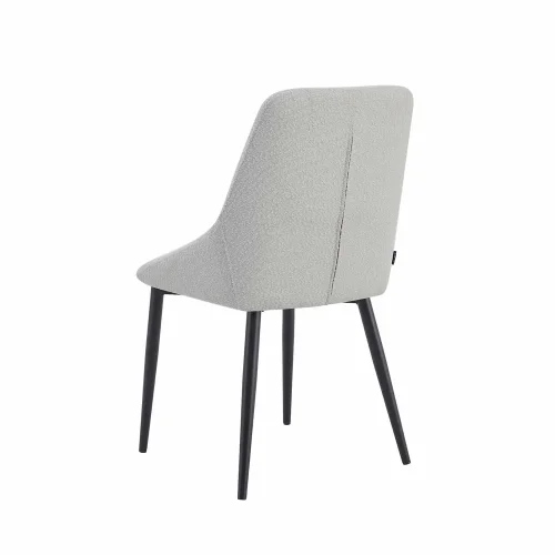 CADEIRA DE JANTAR ADNEY TECIDO CINZENTO PÉS PRETOS CADEIRA DE JANTAR ADNEY TECIDO CINZENTO PÉS PRETOS