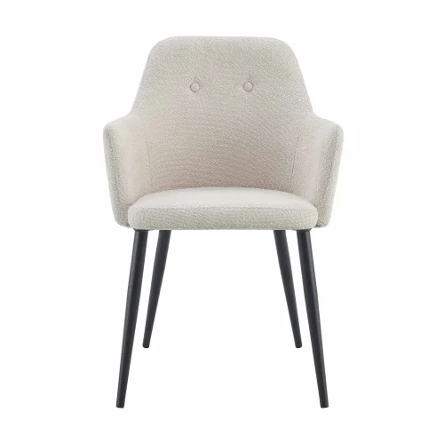 POLTRONA GUNNAR TECIDO AREIA PÉS PRETOS