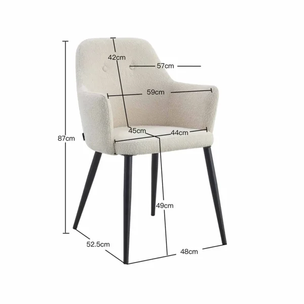 POLTRONA GUNNAR TECIDO CINZENTO PÉS PRETOS