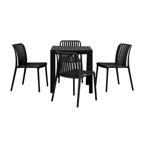 CADEIRA DE JARDIM EM POLIPROPILENO PRETA EOLIA