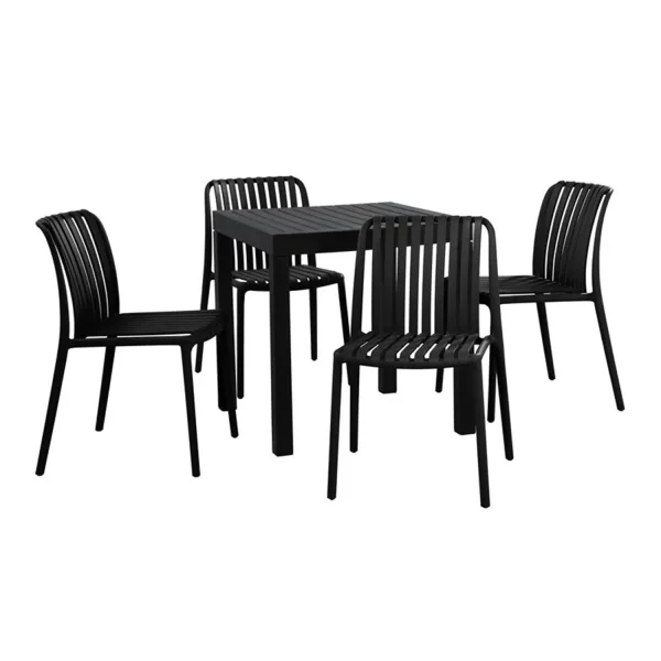 CADEIRA DE JARDIM EM POLIPROPILENO PRETA EOLIA