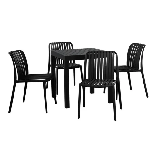 CADEIRA DE JARDIM EM POLIPROPILENO PRETA EOLIA