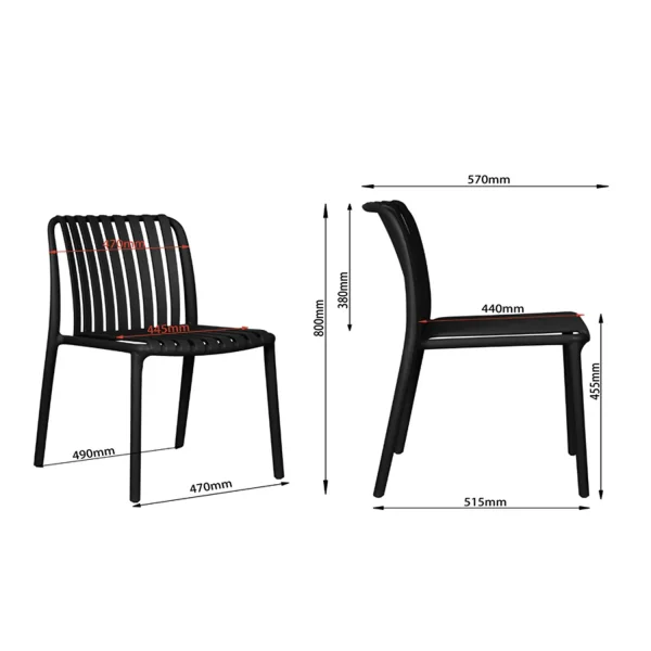 CADEIRA DE JARDIM EM POLIPROPILENO PRETA EOLIA