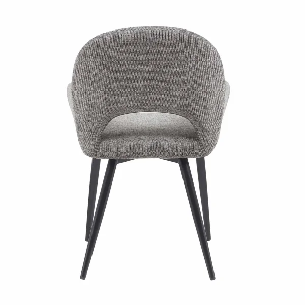 CADEIRA ESTOFADA CINZENTA COM PERNAS PRETAS ROWAN CADEIRA ESTOFADA CINZENTA COM PERNAS PRETAS ROWAN