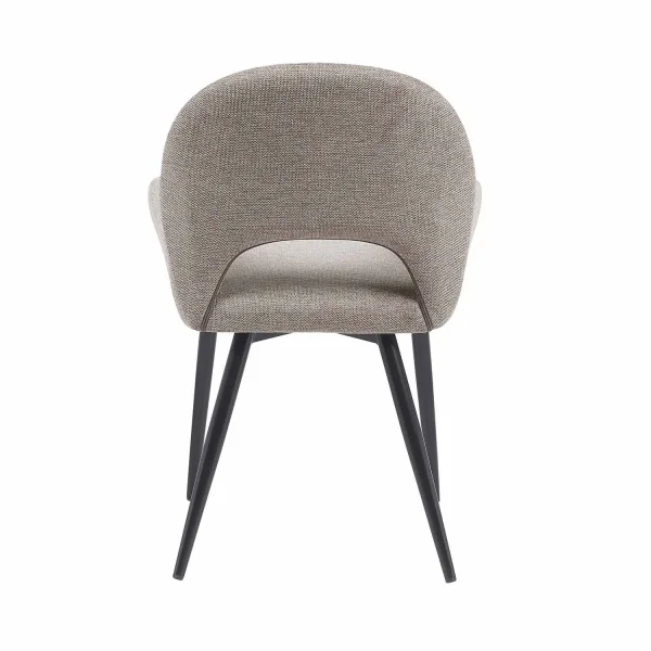 CADEIRA ESTOFADA AREIA COM PERNAS PRETAS ROWAN