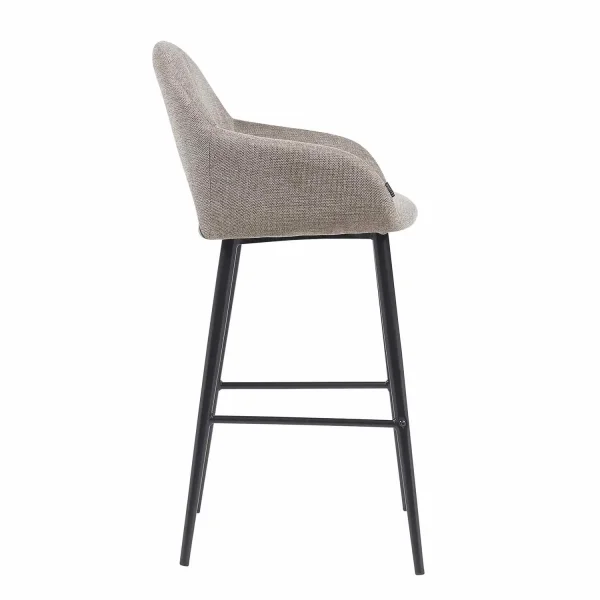 BANCO ESTOFADO AREIA COM PERNAS PRETAS ROWAN