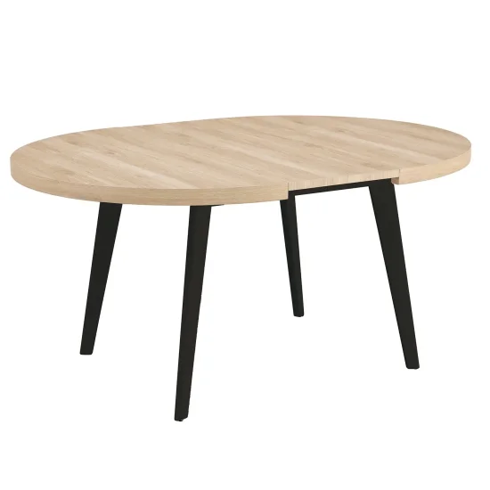 MESA DE JANTAR EXTENSÍVEL NATURAL/PRETO SKADI 2