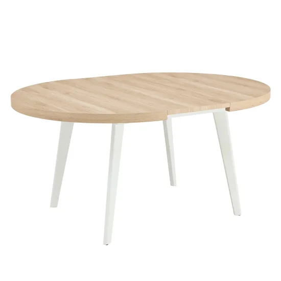 MESA DE JANTAR EXTENSÍVEL NATURAL/BRANCO SKADI 2