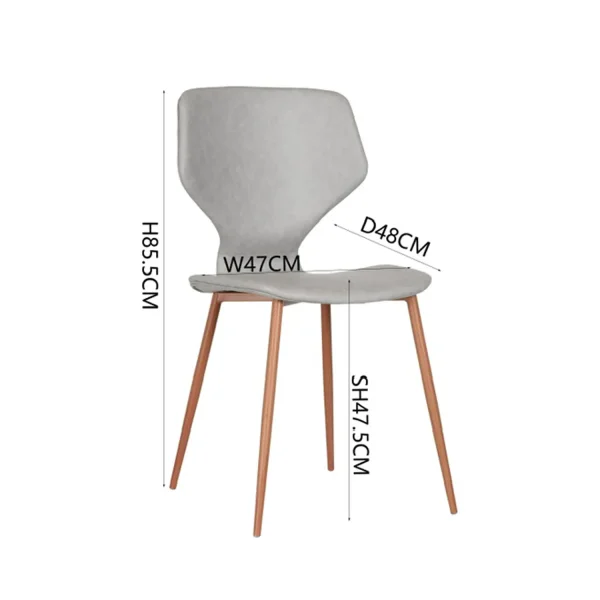 CADEIRA UPPLAND PU CINZENTO MARENGO PERNAS COR FAIA