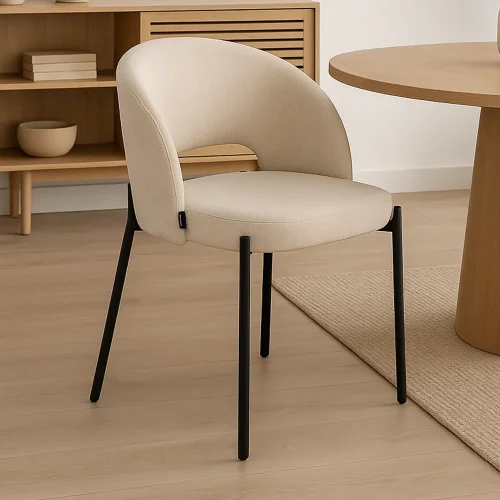 CADEIRA ESTOFADA AREIA CLOTILDE