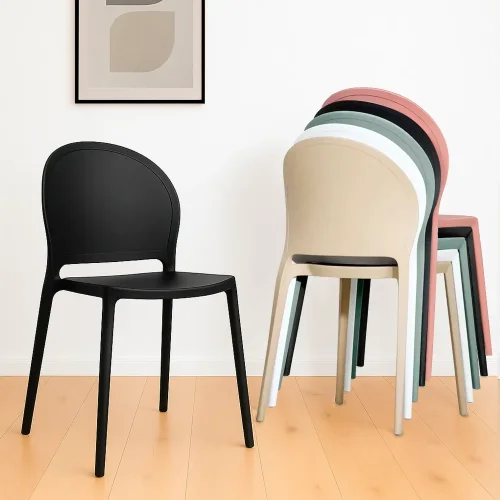 CADEIRA EMPILHÁVEL HARLEM PRETA