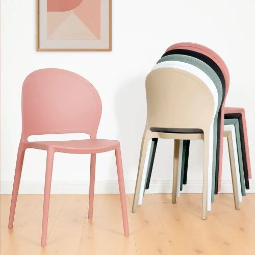 CADEIRA EMPILHÁVEL ROSA PALE HARLEM