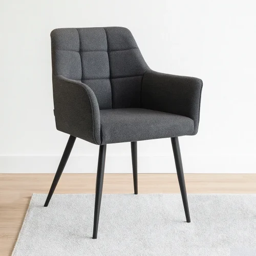 POLTRONA ESTOFADA CINZA FABRIZIO