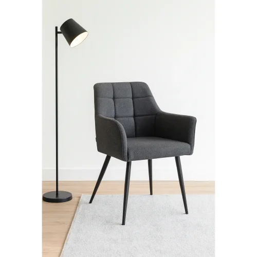 POLTRONA ESTOFADA CINZA FABRIZIO