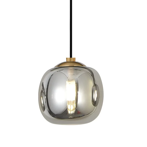 CANDEEIRO DE TETO 1 LUZ TULIPA FUMÉ Ø15CM G9 NICOLETTA