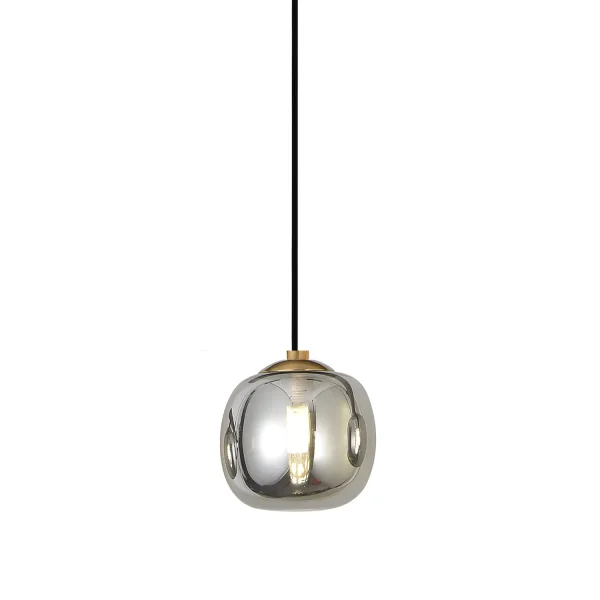 CANDEEIRO DE TETO 1 LUZ TULIPA FUMÉ Ø12CM G9 NICOLETTA