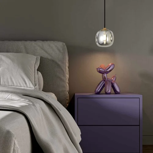 CANDEEIRO DE TETO 1 LUZ TULIPA FUMÉ Ø10CM G9 NICOLETTA