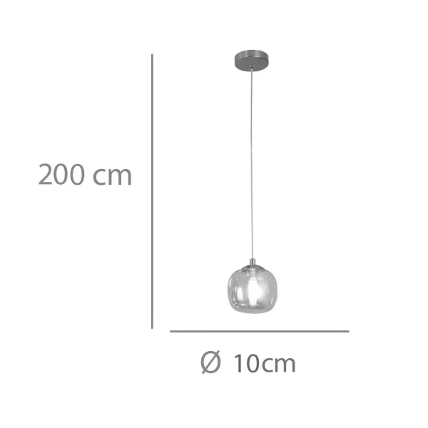 CANDEEIRO DE TETO 1 LUZ TULIPA FUMÉ Ø10CM G9 NICOLETTA