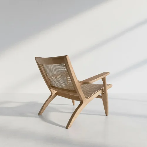 Poltrona de madeira de olmo natural Einar | Lúzete