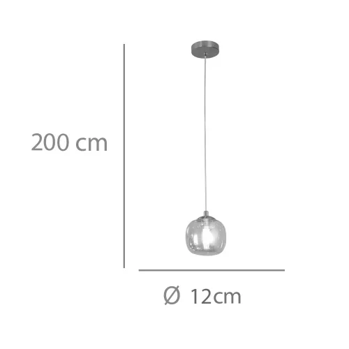 CANDEEIRO DE TETO 1 LUZ TULIPA ÂMBAR Ø12CM G9 NICOLETTA
