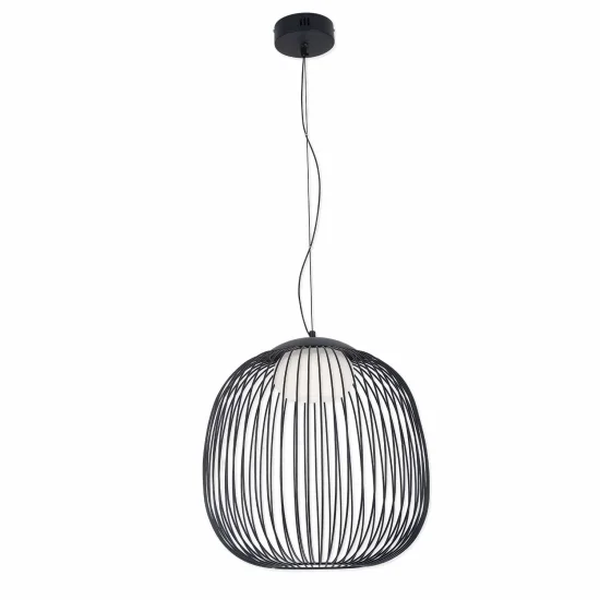 CANDEEIRO DE TETO SUSPENSO LED 13W 3000K-4000K-6000K Ø40CM PRETO ARVEN