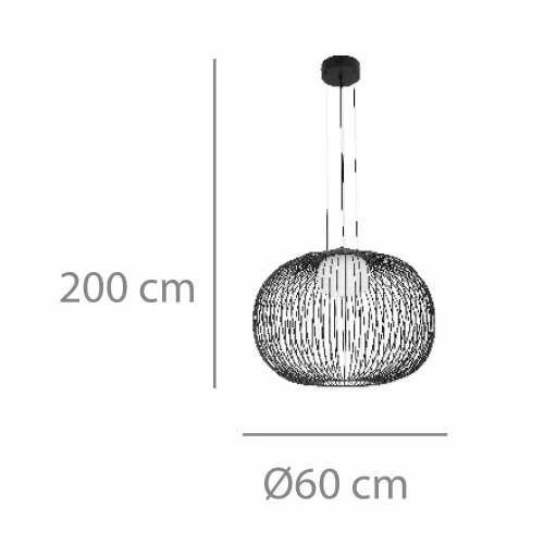 CANDEEIRO DE TETO LED 15W 3000K-4000K-6000K Ø60CM PRETO ARVEN