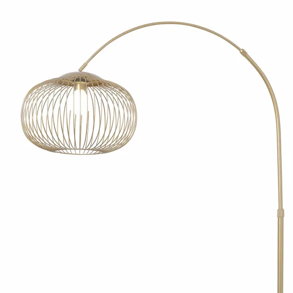 CANDEEIRO DE PÉ EM ARCO AÇO DOURADO E27 ARVEN