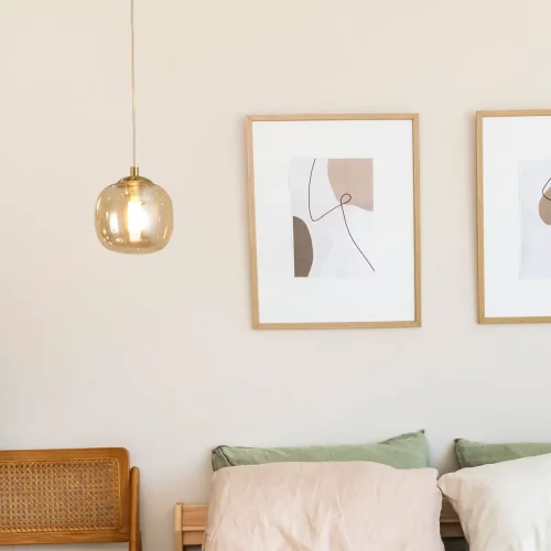 CANDEEIRO DE TETO 1 LUZ TULIPA ÂMBAR Ø12CM G9 NICOLETTA