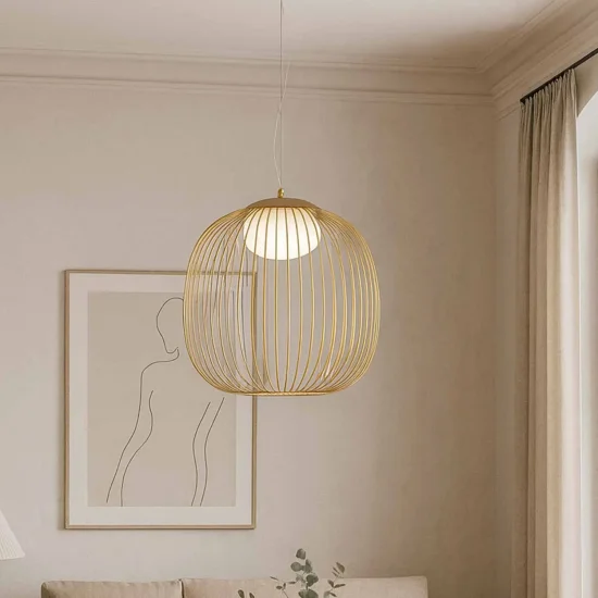 CANDEEIRO DE TETO SUSPENSO LED 13W 3000K-4000K-6000K Ø40CM DOURADO ARVEN