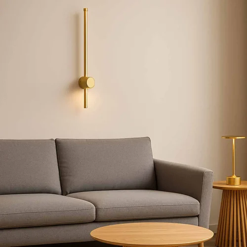 APLIQUE LED 8W 3000K AÇO PINTADO A DOURADO 60CM MIREA