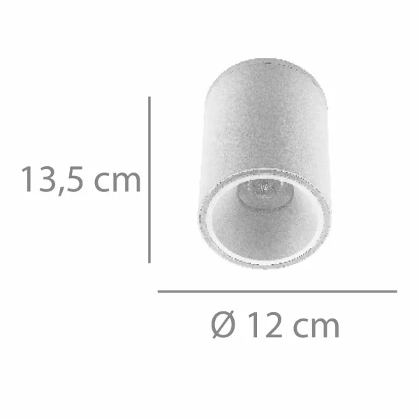 FOCO DE SUPERFÍCIE CILÍNDRICO LED 25W 4000K Ø12 CM PRETO